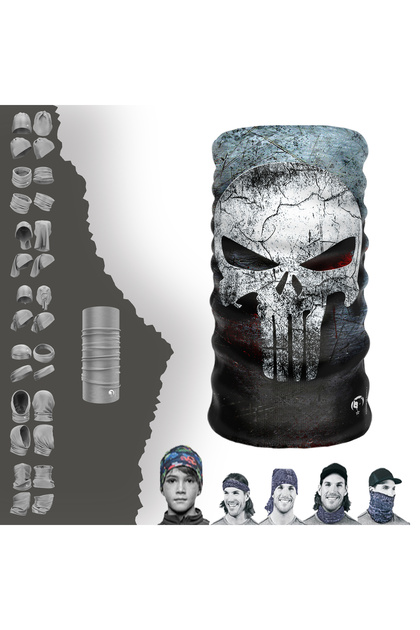 Bandana Skull The Punisher Punishing Skull Buff Tub fără sudură pentru gât