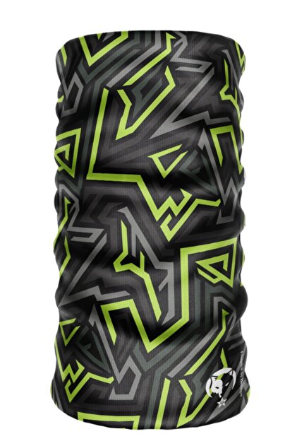 Black/yellow Unisex Extreme Sleamless Athlete Hair Band Bandana Neck Collar Balaclava