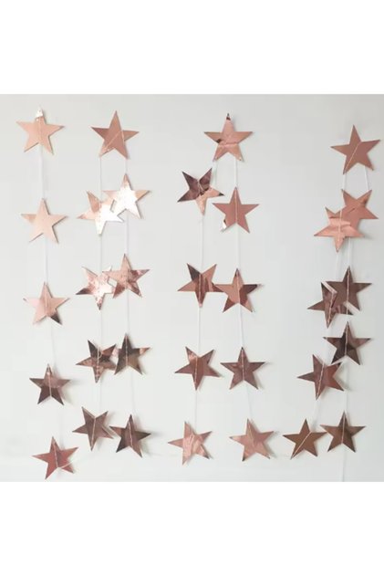 3 metre Rose Gold Yıldız Süs Dekoratif Süs Doğum Günü Parti Arka Plan Süsleme