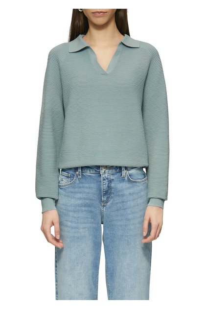 Structured Pullover mit Polokragen