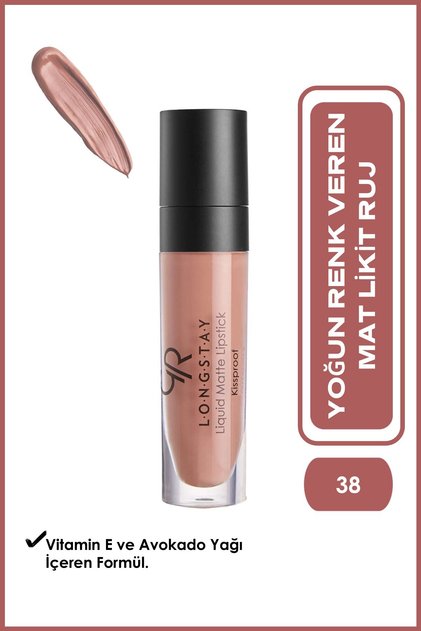 Longstay Liquid Matte Lipstick No: 38 - Bulaşmayan Kalıcı Likit Mat Ruj