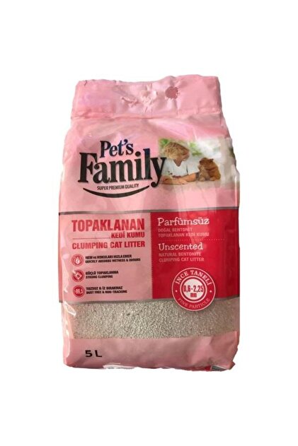 Hızlı Topaklanan Doğal Bentonit Parfümsüz Ince Taneli Premium Kedi Kumu 5 L
