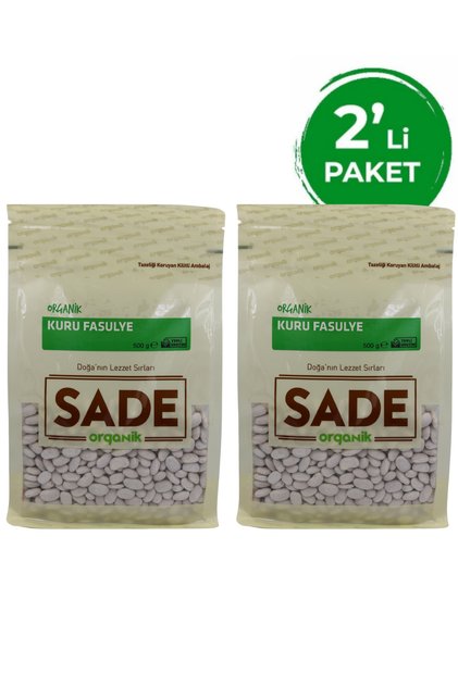 SADE ORGANİK KURU FASULYE 500 GR 2 Lİ PAKET