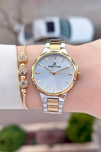 Yellow and White Women's Wristwatch