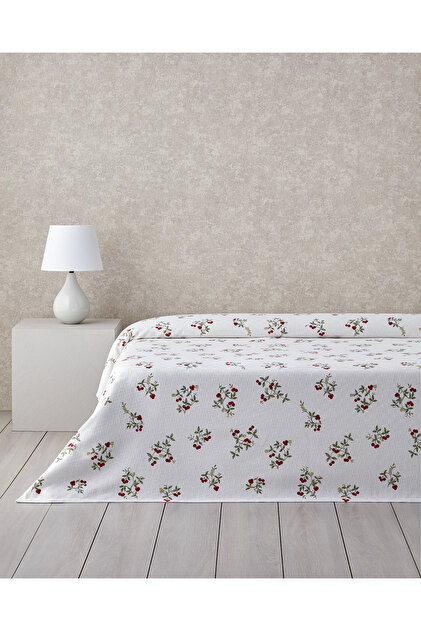 English Home Cherry Blossom Baskılı Pamuklu Çift Kişilik Pike