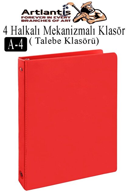 Artlantis 4 Halkalı Klasör 1 Adet A4 PVC Öğrenci ve Ofis Tipi