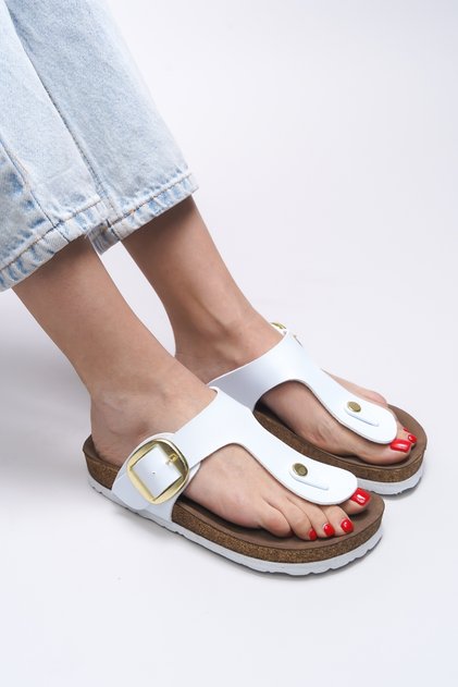 Giseraele Women's Flip Flops 0012601 White