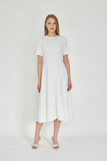 White Maxi Length Flounce Dress / Sevde Ugur
