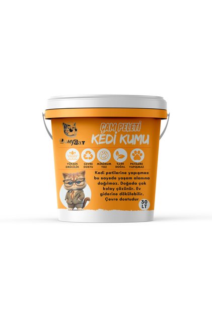 Kedi Kumu - Çam Peleti - Premium Kalite - Yeni Formül - Tozsuz - Kova Boy - 30 Litre