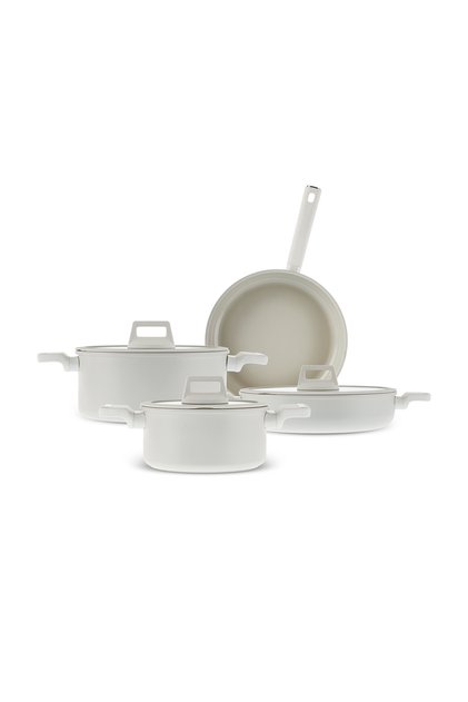 Set vase de gătit antiaderente cu inducție, 7 piese, Swiss Crystal Valenti Ceramica