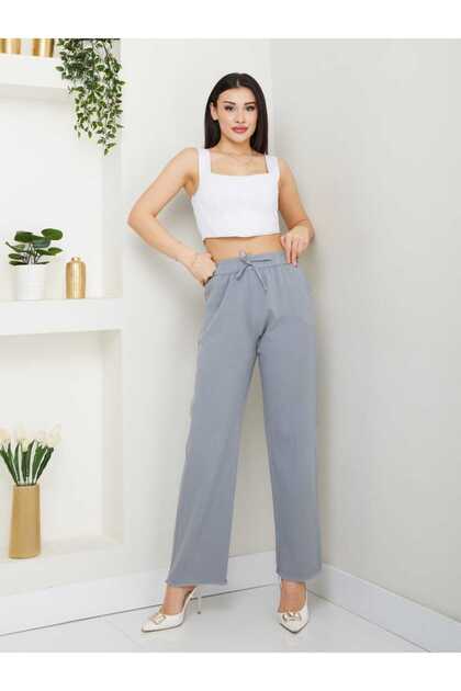 Slim Denim Linen Fabric Women's Pants