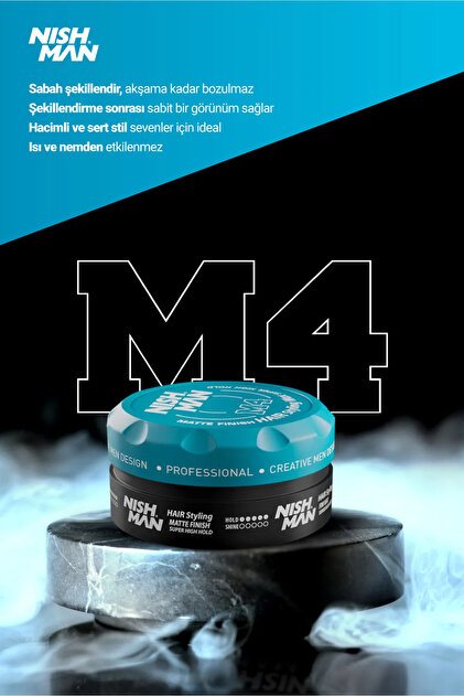 NISHMAN M4 SAÇ ŞEKİLLENDİRİCİ MAT WAX 100 ML /+ ŞEKİLLENDİRİCİ