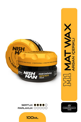 NISHMAN M1 Argan Özlü Mat Görünümlü Saç Şekillendirici Wax - 100