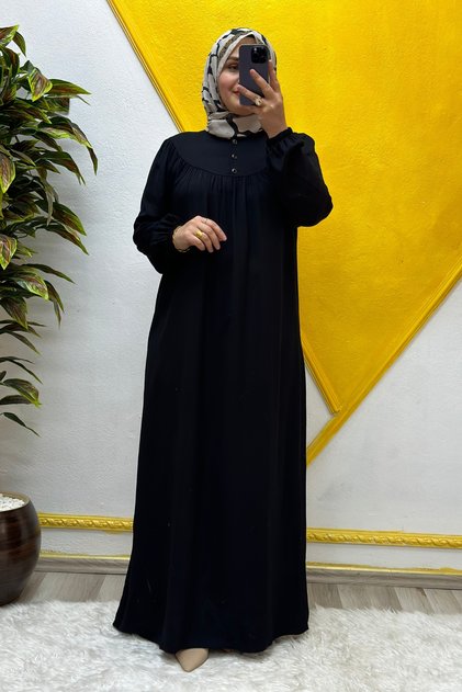 Women's Hijab Clothing Plus Size Solid Color Full Robe Dress