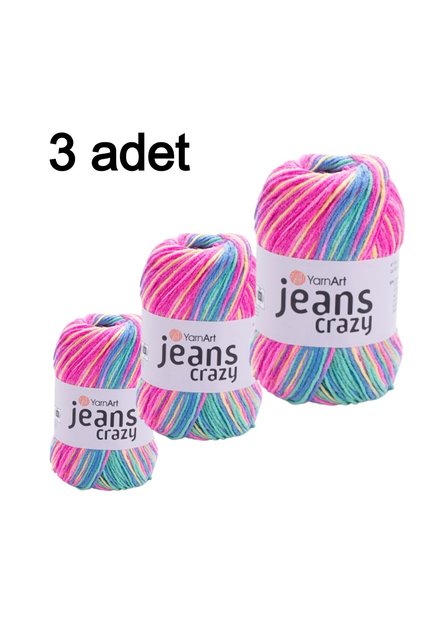 Yarn Art Jeans Crazy Örgü Ipi 7205 Punch Ipi 3'lü Paket