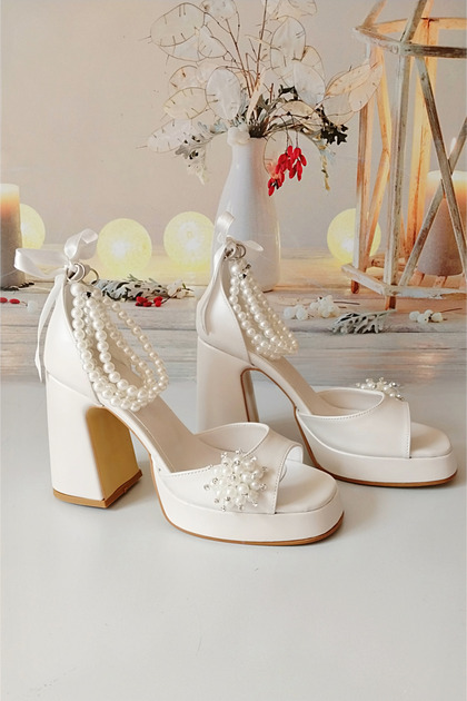 Women's 10 cm Pearl Bridal Shoes