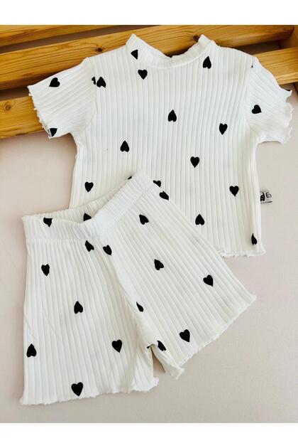 Baby Girl and Child Summer Patterned Camisole Shorts Tshirt Bottom Top Set
