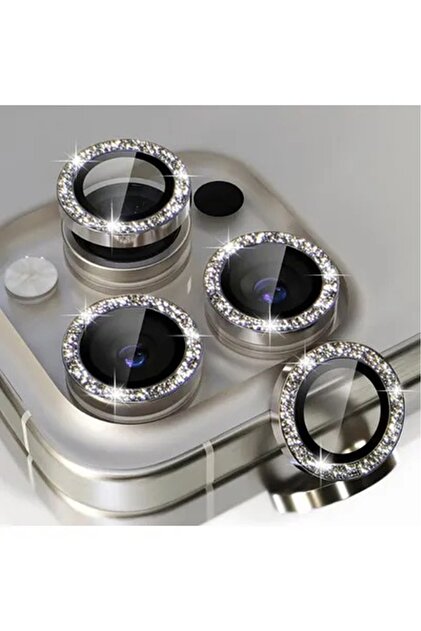 iPhone 15 Pro / 15 Pro Max Compatible Shiny Stone Camera Lens Protector