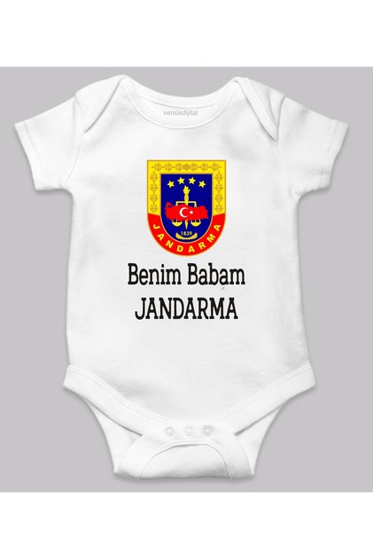 Benim Babam Jandarma Baskılı Bebek Body Zıbın