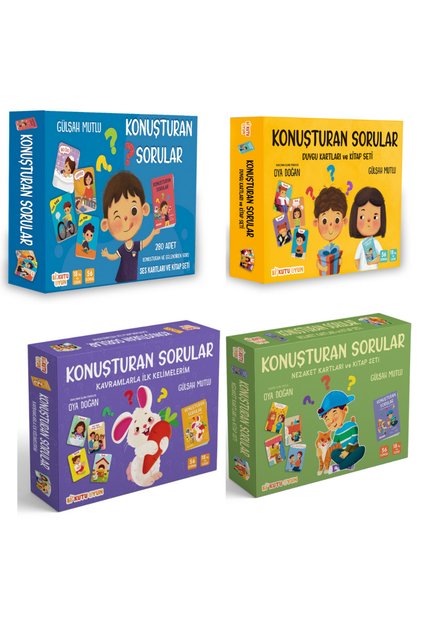 KONUŞTURAN SORULAR SES+DUYGU+KAVRAMLARLA İLK KELİMELERİM+NEZAKET (4KUTU)