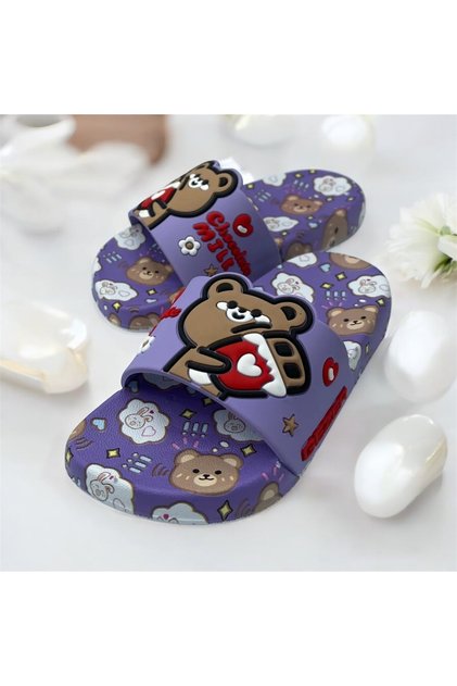 Non-Slip Sea Beach Pool Bathroom Garden Girl's Slippers (Ayicik Pattern)