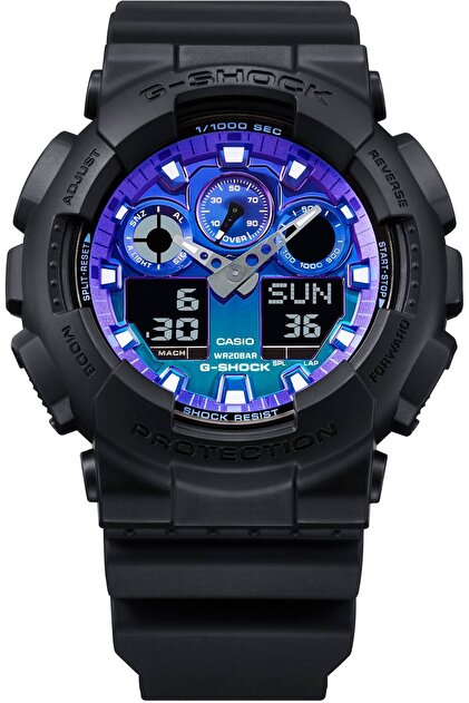 G-SHOCK GA-100 ブラック ブルー Casio Ga-100Fl-1Adr G-Shock Erkek Kol Saati - Fiyatı, Yorumları