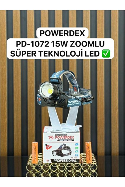 powerdex Yağmur Suyu Geçirmez Profesyonel Cob Led'li Kafa Lambası