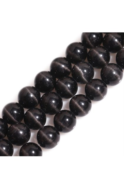 Natural Stone Cat's Eye 8 mm 1 String Average (49 Pcs)