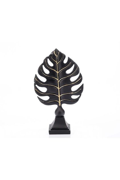Statueta "Leaf " Black din rasina