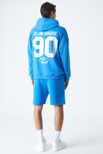 希少ASSASSYN JEANZ 極厚スウェット XL ブルー GRIMELANGE AGASSI Erkek Yumuşacık Kumaşlı Saks Mavi Sweatshirt
