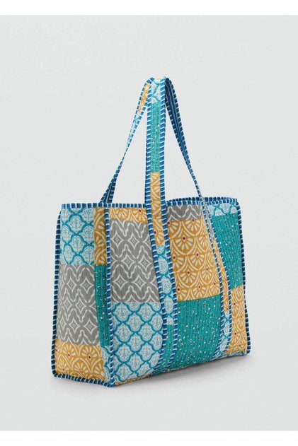 Dolgulu patchwork çanta
