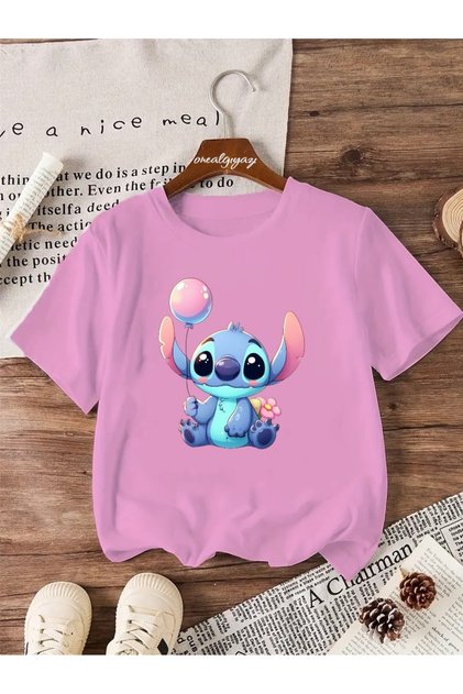 Stitch Printed Children's Oversize T-Shirt