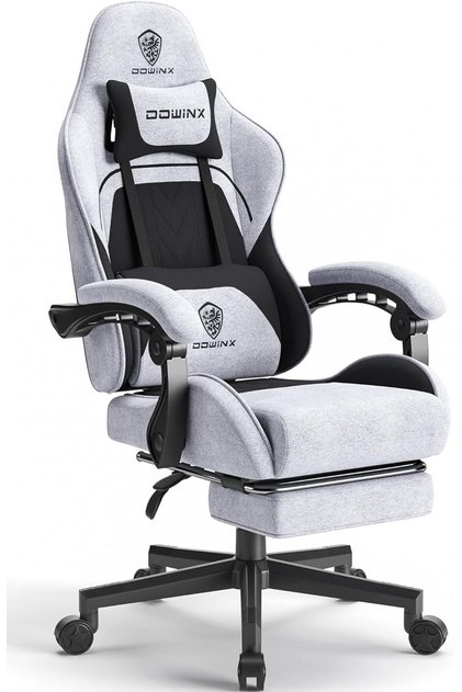 Dowinx LS 6658B Ergonomic High Back Gaming Chair with Lumber Support - Black and Grey