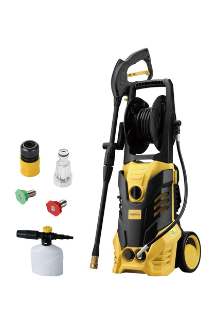 2000W Heavy-Duty Pressure Washer - 2175 PSI Cleaner with Hose Reel, Auto Stop & 6 Accessories