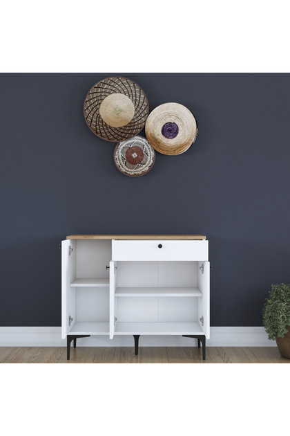 Rani Mobilya Rani JE194 Kahve Köşesi Çok Amaçlı Dolap 3 Kapaklı 1