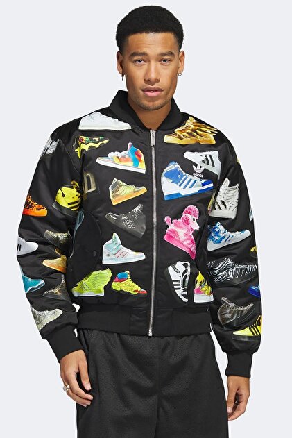 ジャケット・アウター 00s archive A.S.M leather jacket black adidas Jeremy Scott Archive Bomber Erkek Ceket Siyah - Fiyatı