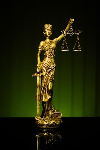 Adalet Tanrıçası Themis Büyük Boy Altın Gold Heykel Biblo