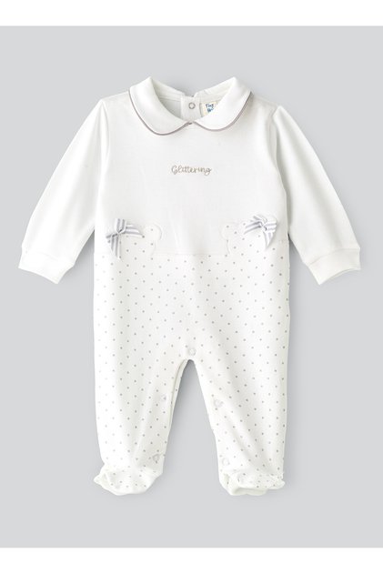 Baby Girl White Glittering Coverall
