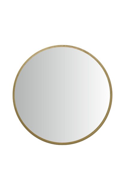 Oglindă de perete, ramă rotundă din lemn, culoarea aurie, 30 cm