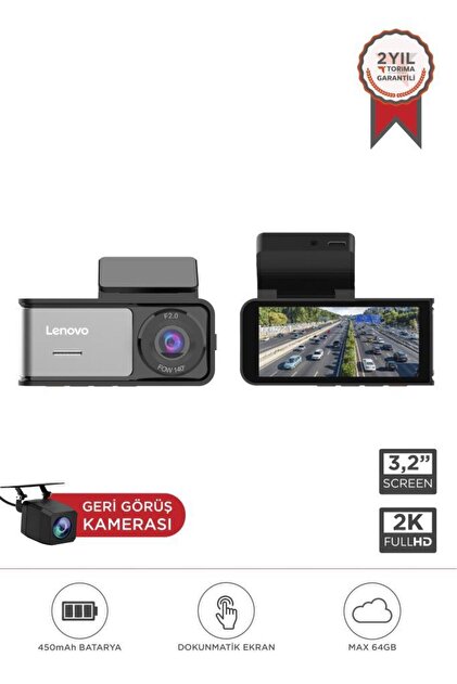 LENOVO R1-5369 Siyah 2K Wifi Araç içi Dokunmatik Ön Ve Arka Araç