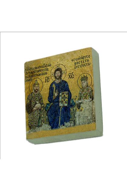 Ayasofya Deesis Mozaiği Baskılı Taş Magnet 5X5