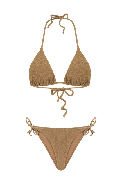 TIME MUSE Gold Simli MUSE Üçgen Bikini Takım - Fiyatı, Yorumları
