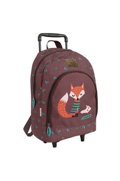 Ghiozdan troller, Perletti, model Vulpe & Arici, 40 cm, colecția Cool Kids