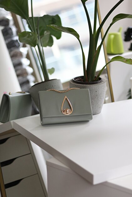 Women's Mint Green Shoulder Bag with Drop Accessories