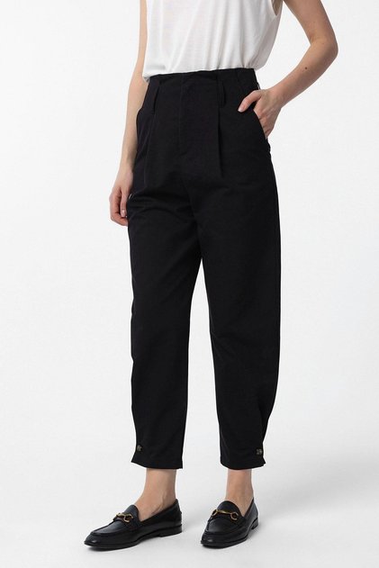 High Waist Buttoned Fit Women's Trousers