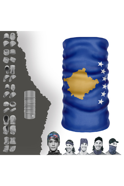Multifunctional Flag Of Kosovo Uv Face Mask Buff Baf Headband Bandana Do Rag Hairband