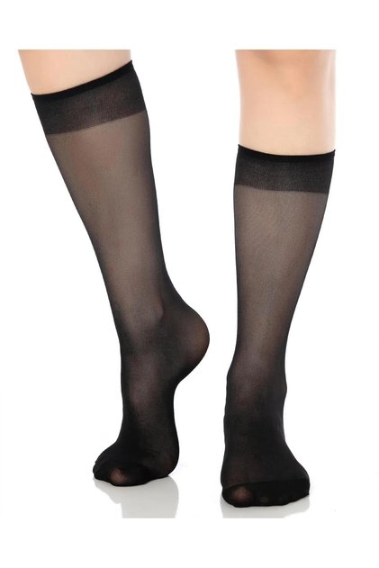 Desimo Women's 20 Denim Matte Durable Thin Elastane Knee-Length Trousers Socks 4 Pairs