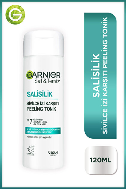 Salisilik Sivilce İzi Karşıtı Peeling Tonik (Salisilik, Niasinamid, Skualen, AHA) Vegan Cruelty Free