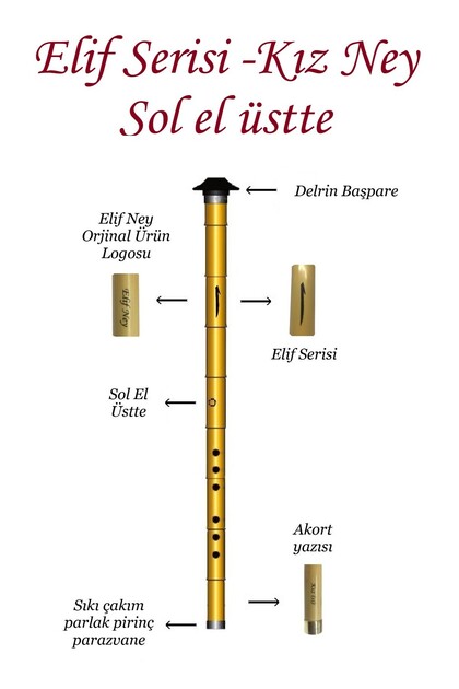 Elif Serisi- Kız (si) Ney Sol El Üstte - Anahtarlık Hediyeli