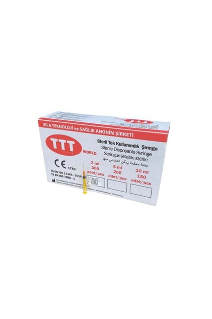 ( 2 ml ) Uzun ( 0.4 *50mm ) Steril Enjektör Şırınga Tek Kullanımlık 300ADET